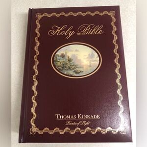 Thomas Kinkade Burgundy and Gold Holy Bible